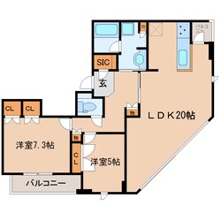 東静岡駅 徒歩5分 11階の物件間取画像